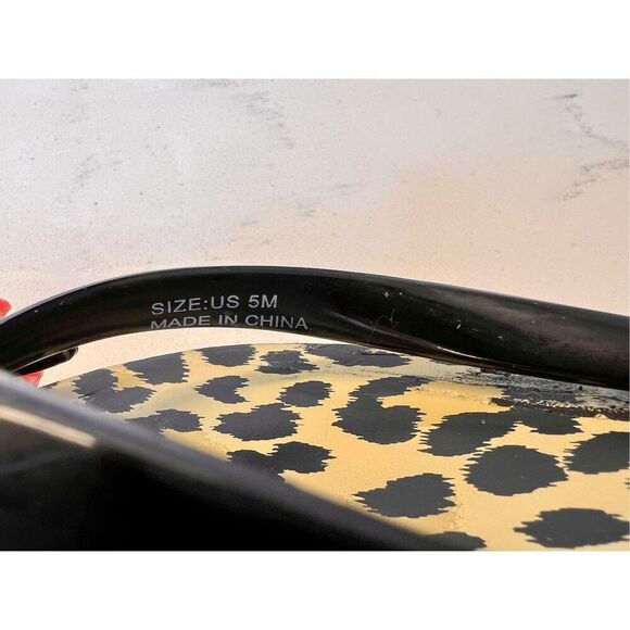 Kate Spade Nova Leopard Animal Print Flip Flop Green Black Sz 5 NWOT Designer - Picture 7 of 10